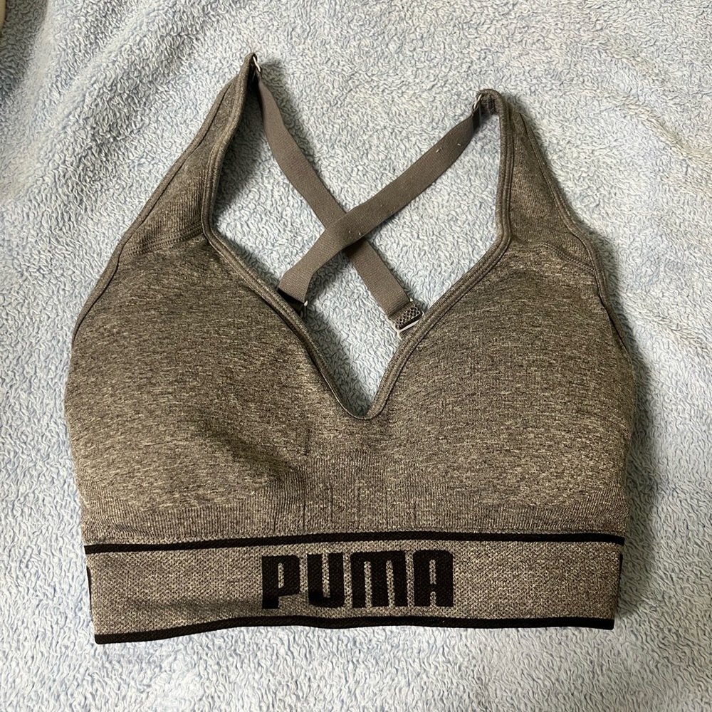 Grey Puma Athletic Bra